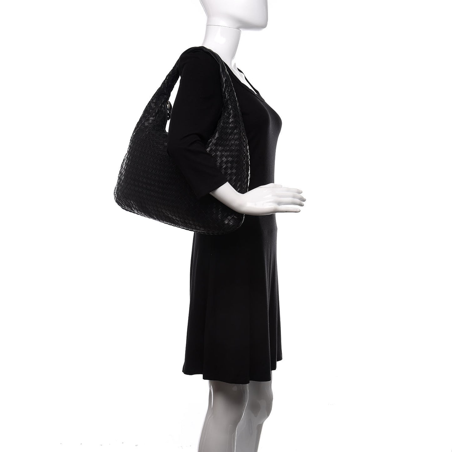 Nappa Intrecciato Veneta Hobo Black