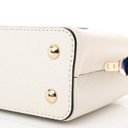 Louis Vuitton Taurillon Crocodile Capucines Mini White Bleu Santorin 9 of 10