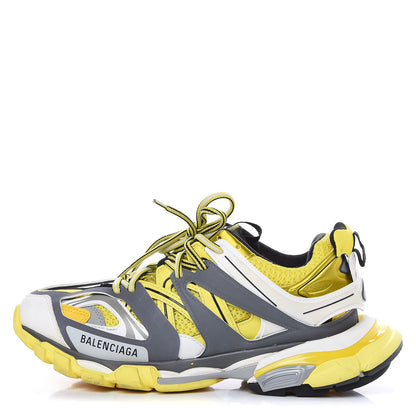 Balenciaga Mesh Nylon Mens Track Sneakers 41 Yellow Black White 1 of 10