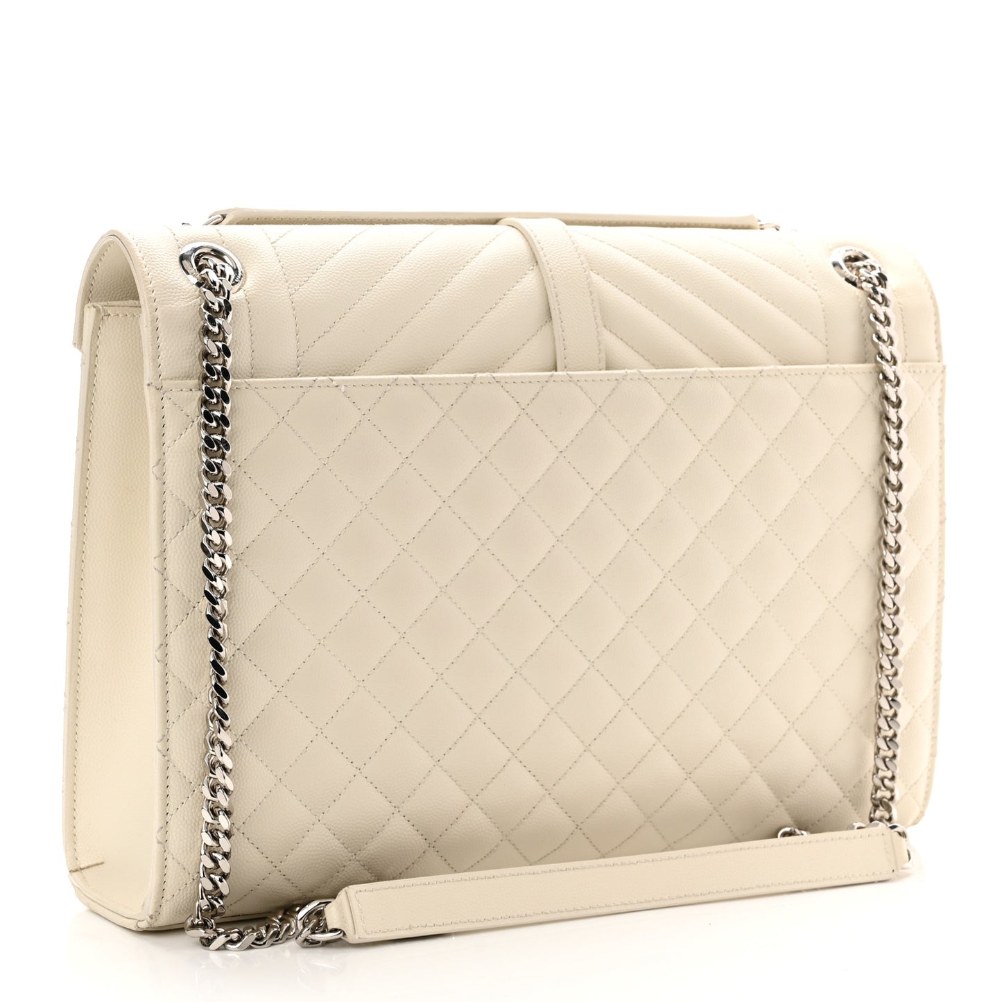 Grain De Poudre Large Tri-Quilt Monogram Satchel Porcellana