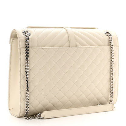 Saint Laurent Grain De Poudre Large Tri-Quilt Monogram Satchel Porcellana 3 of 10