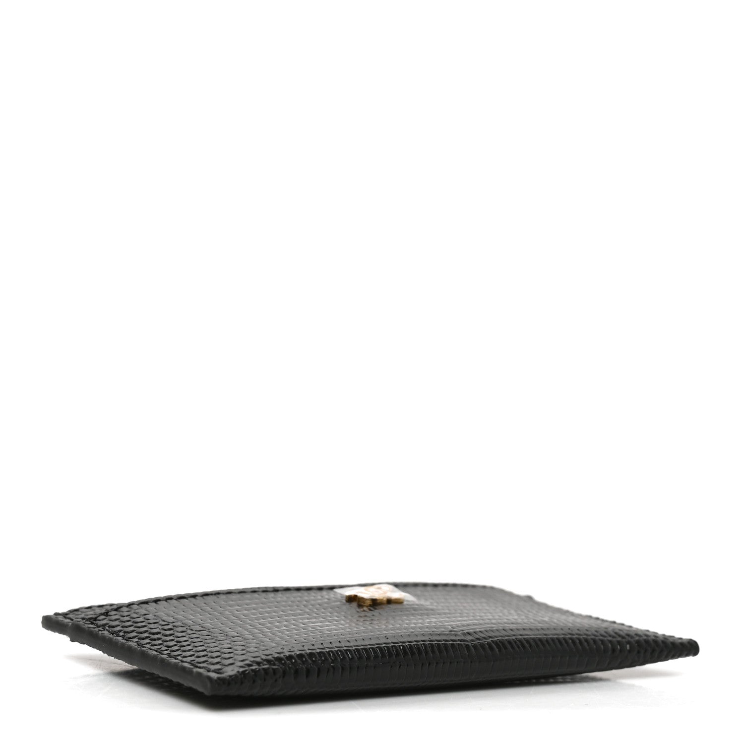Chanel Calfskin Lizard Embossed Card Holder Black 4 of 8