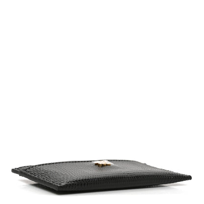 Chanel Calfskin Lizard Embossed Card Holder Black 4 of 8