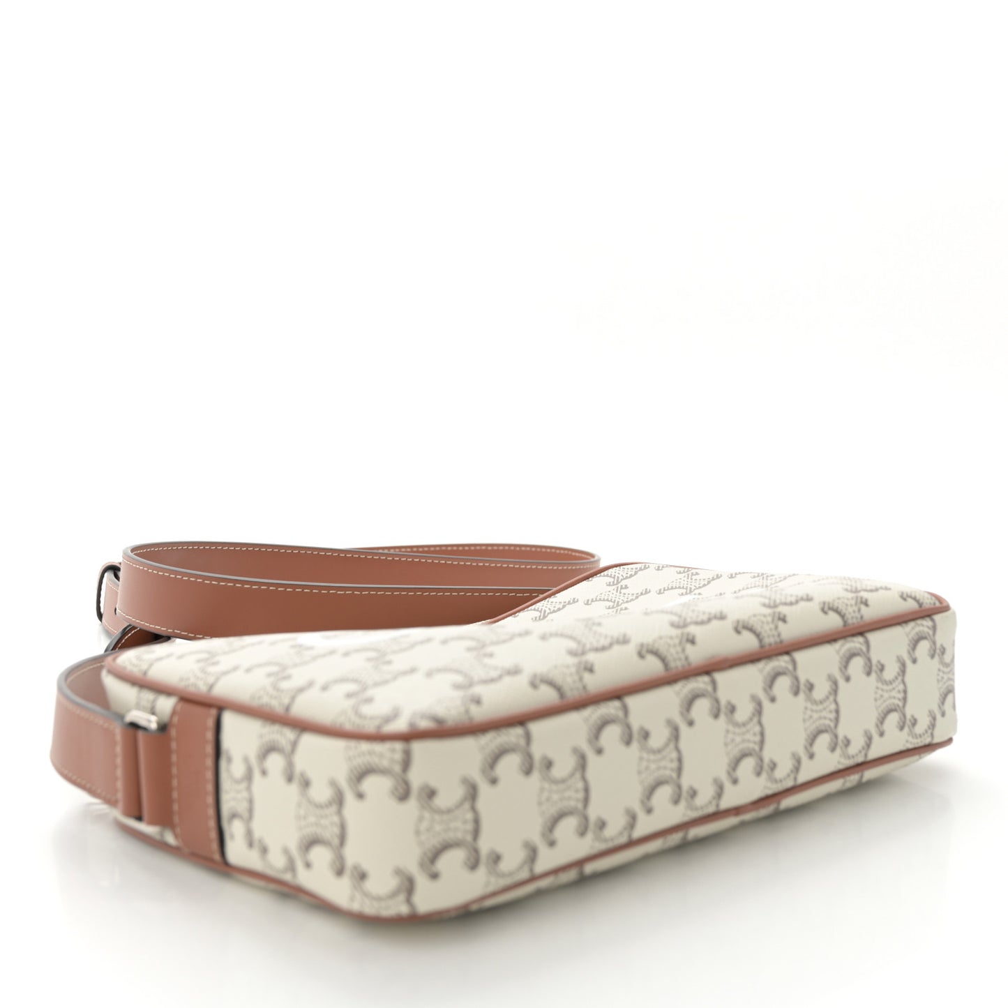 Triomphe Canvas Medium Messenger Bag Tan Ecru