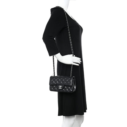 Chanel Lambskin Quilted Mini Rectangular Flap Black 2 of 11