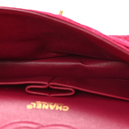 Chanel Jersey Quilted Medium Double Flap Bijoux Chain Dark Pink 5 of 10