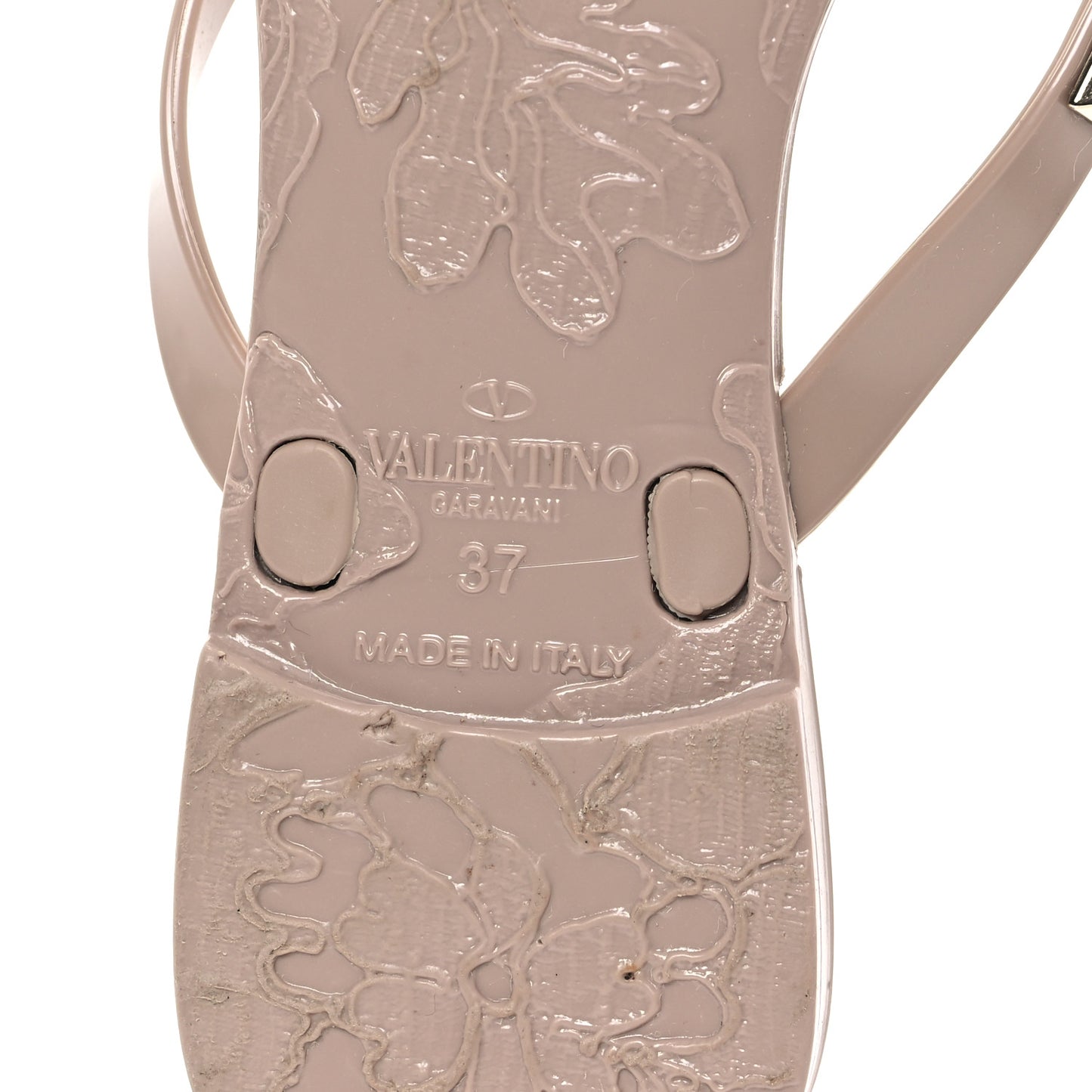 PVC Jelly Rockstud Bow Thong Sandals 37 Poudre