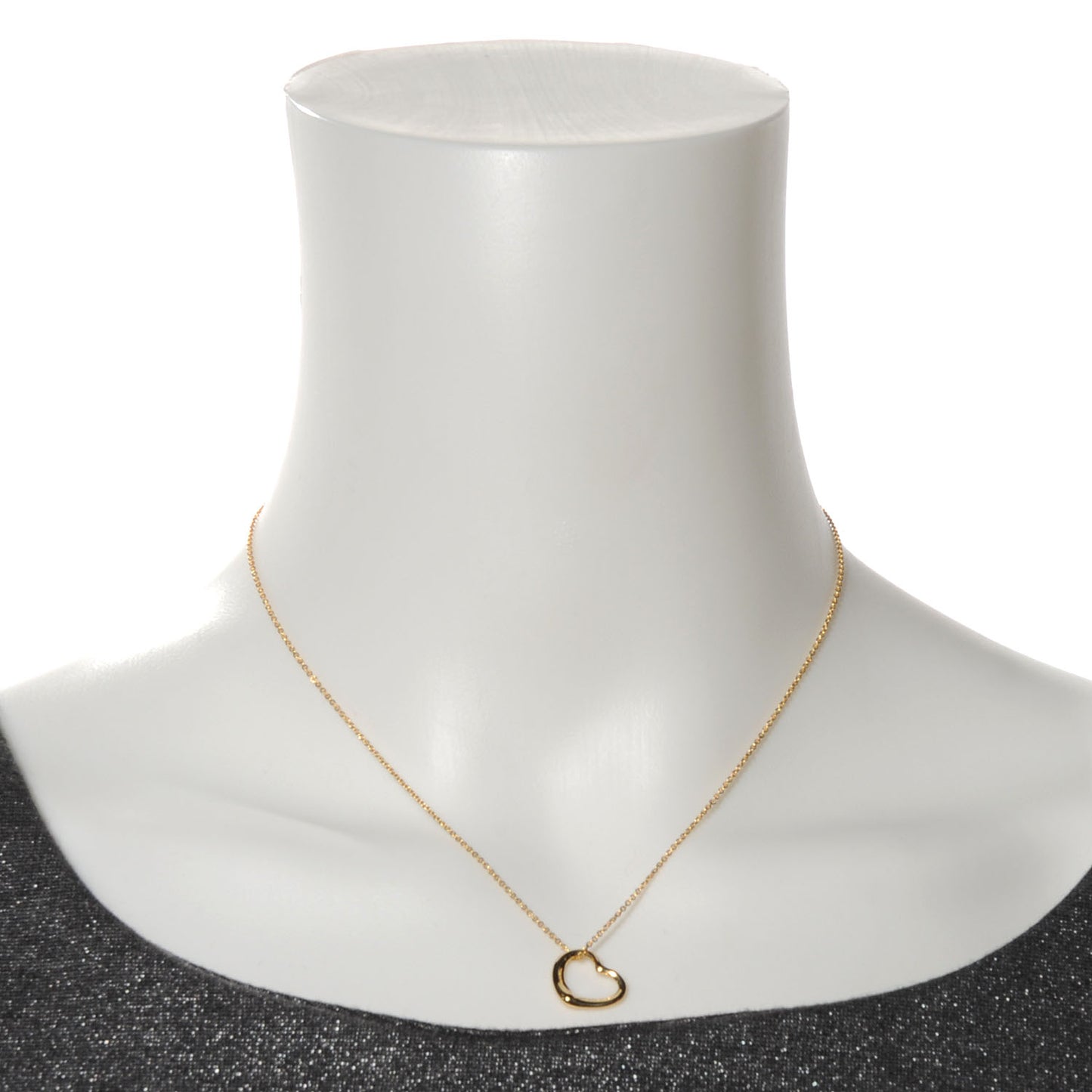 18k Gold Open Heart Pendant Elsa Peretti Necklace