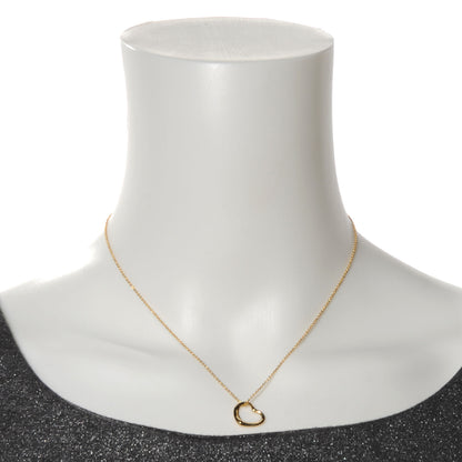 Tiffany 18k Gold Open Heart Pendant Elsa Peretti Necklace 2 of 5