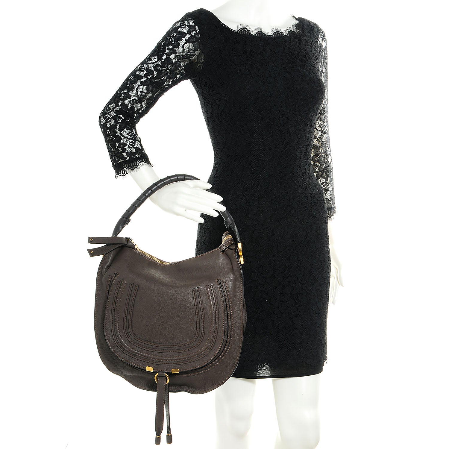 Chloe Calfskin Medium Marcie Hobo Ash 2 of 9