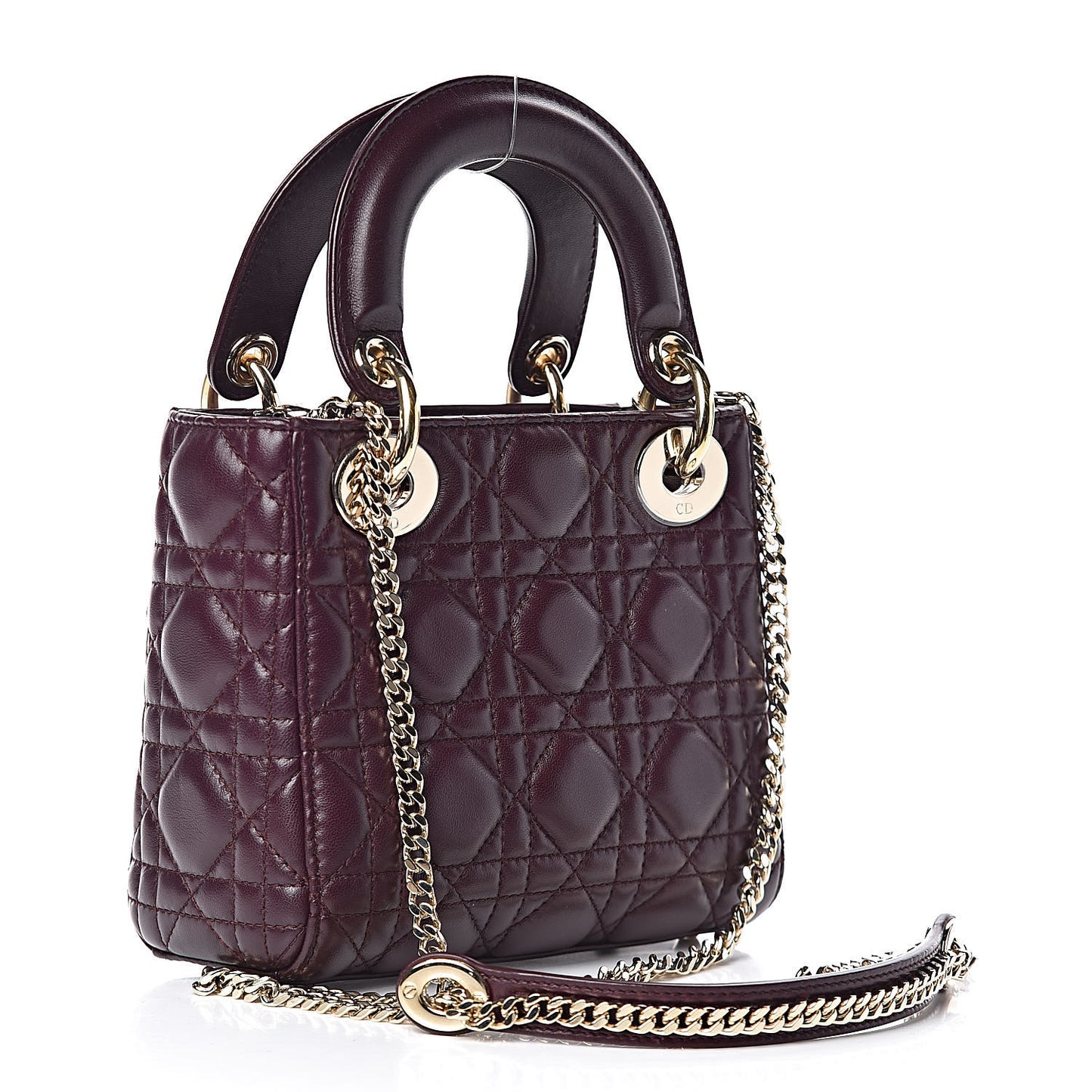 Lambskin Cannage Mini Lady Dior Plum