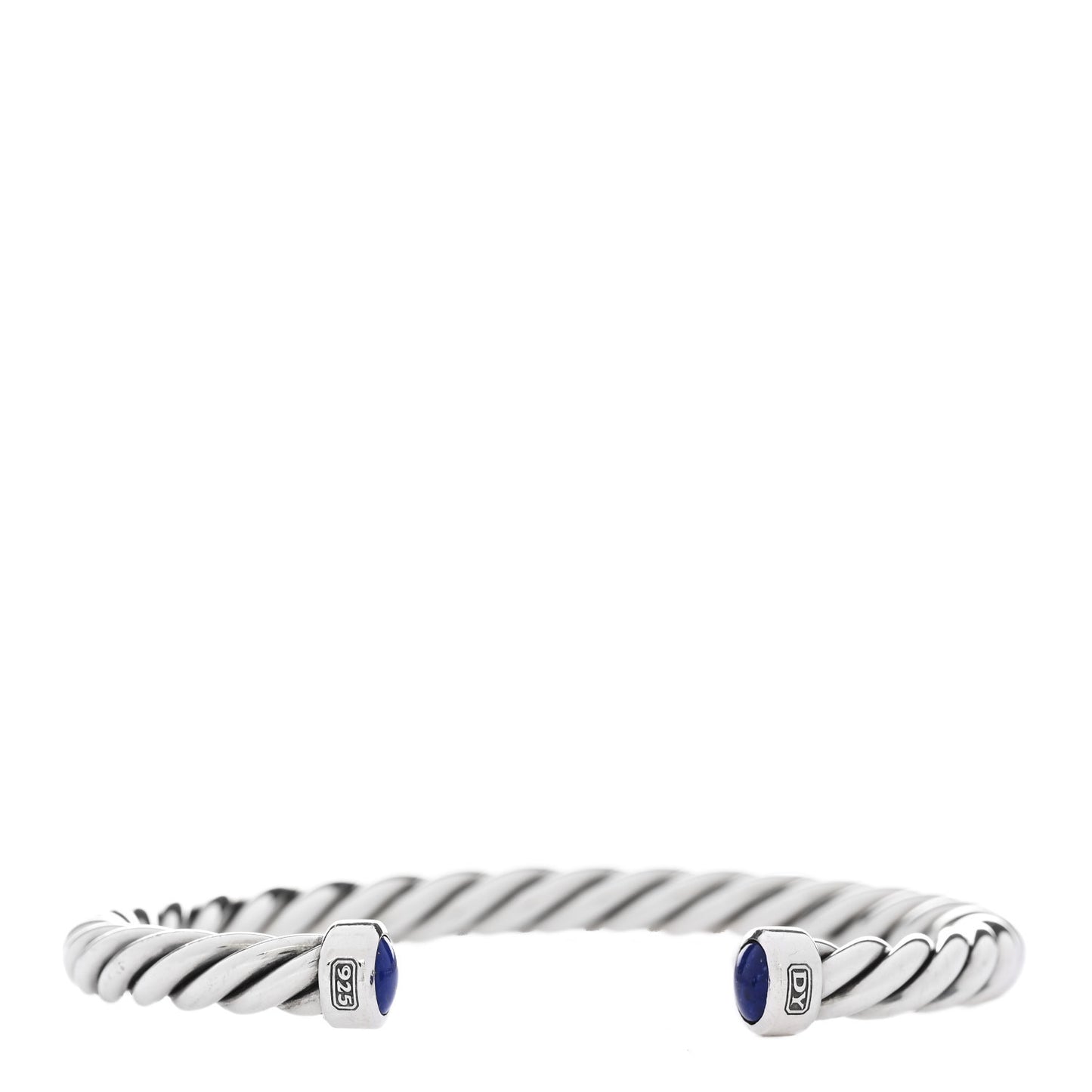 Sterling Silver Lapis Lazuli 6mm Cable Classic Cuff Bracelet