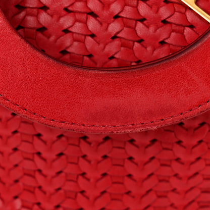 Christian Dior Lambskin Woven Medium Lady Dior Shopping Tote Red 16 of 17