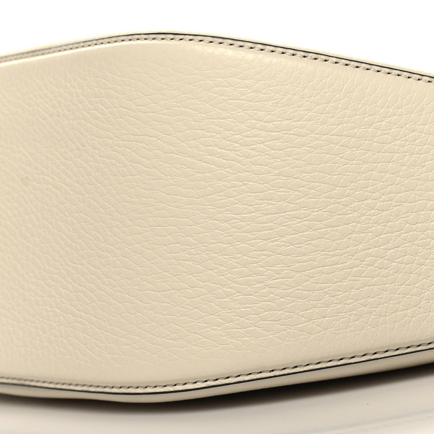 Grainy Calfskin Small Vlogo Moon Hobo Bag Ivory
