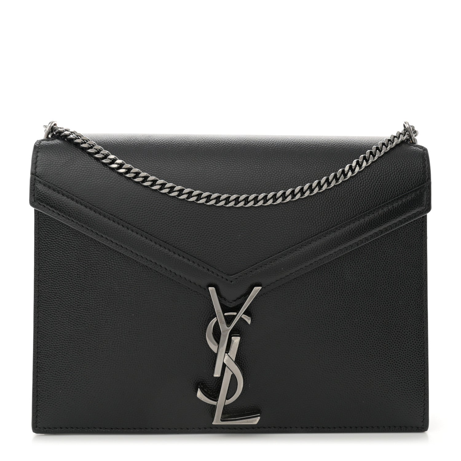 Saint Laurent Grain De Poudre Monogram Cassandra Clasp Bag Black 1 of 15