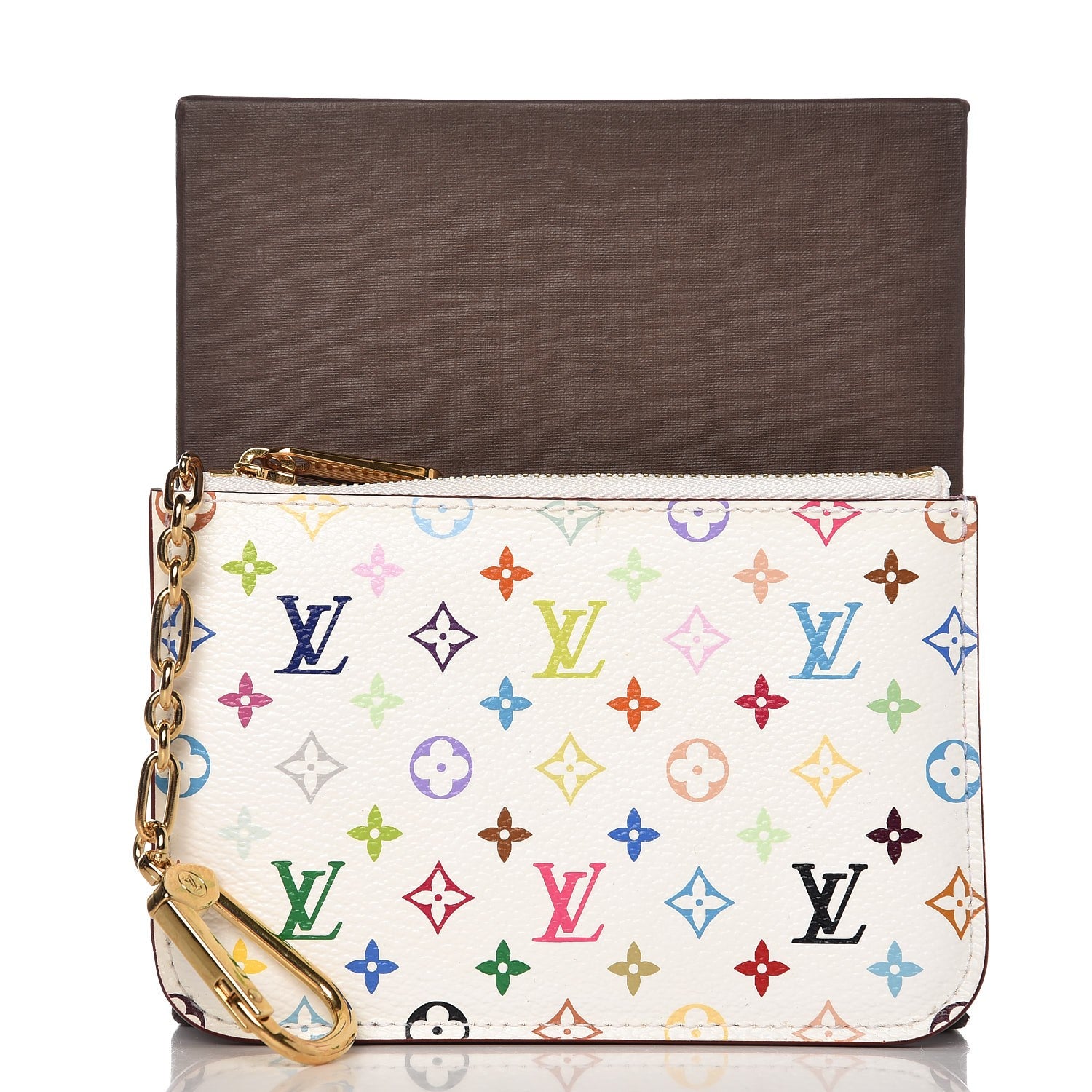 Louis Vuitton Monogram Multicolor Key Pouch White Litchi 16 of 16