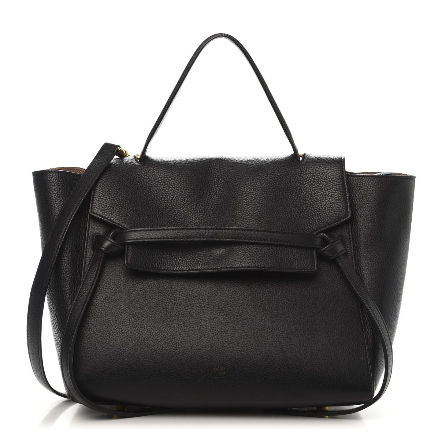 Drummed Calfskin Mini Belt Bag Black