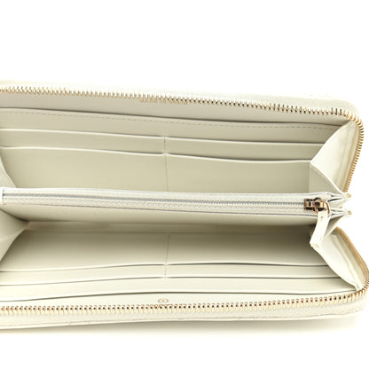 Chanel Shiny Goatskin Quilted 19 Long Zipped Around Wallet White 5 of 9