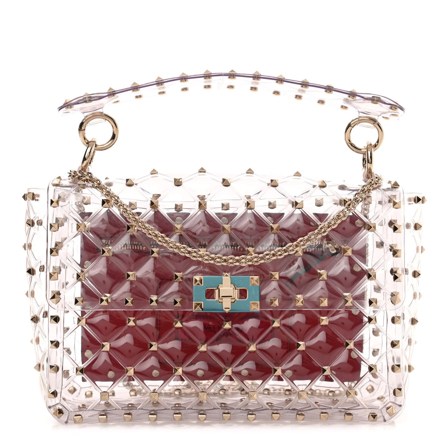 PVC Medium Rockstud Spike Shoulder Bag