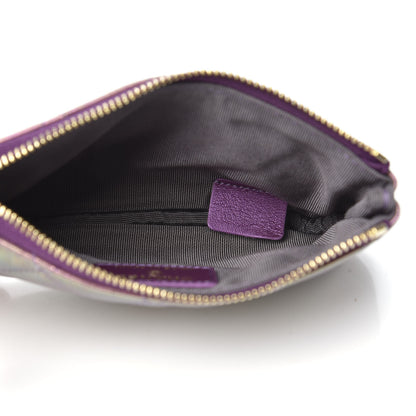 Chanel Iridescent Lambskin Quilted Small Cosmetic Case Purple 5 of 8