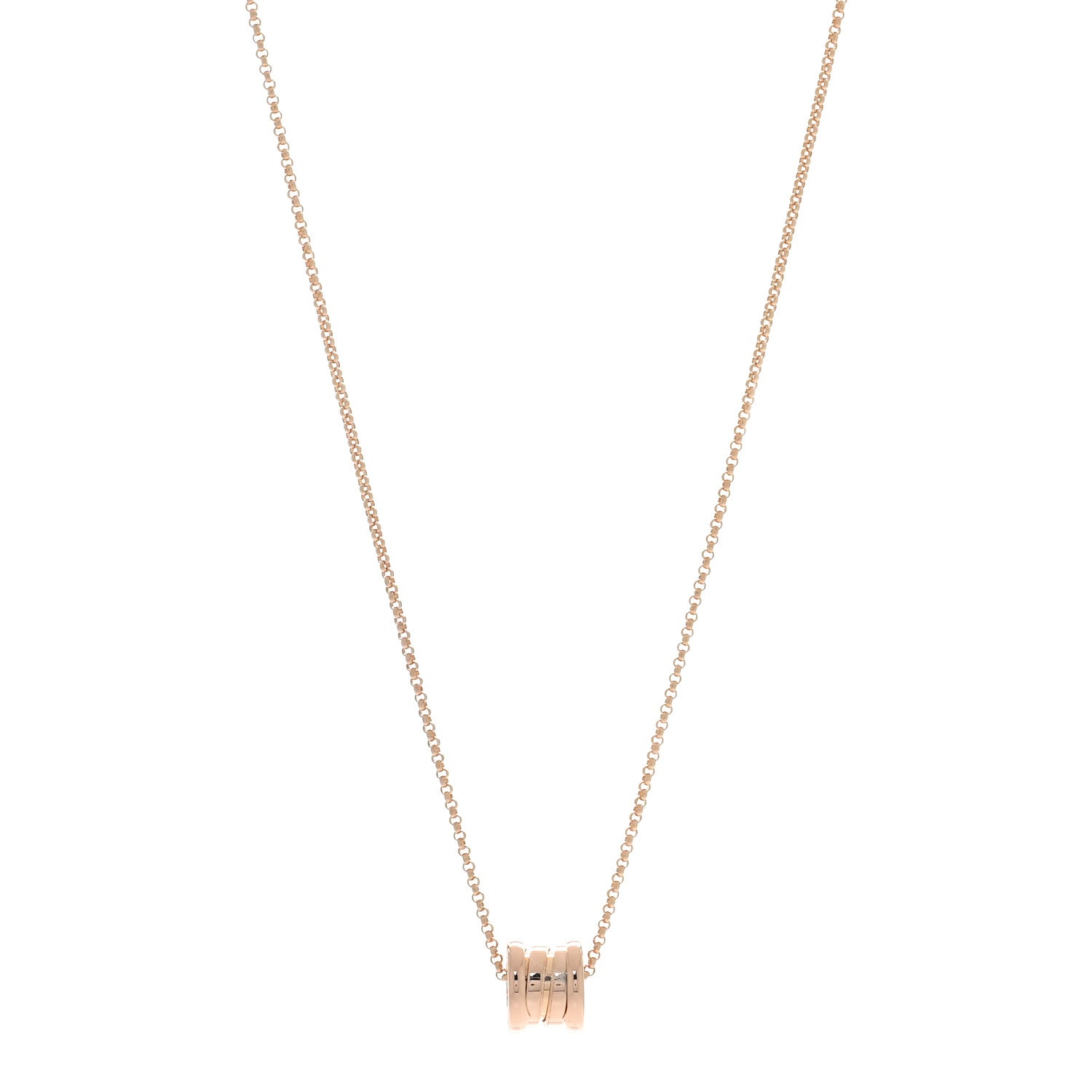 Bulgari 18K Rose Gold Mini B.Zero1 Pendant Necklace 1 of 5
