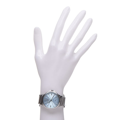 Tiffany Stainless Steel Diamond 34mm Metro 3-Hand Quartz Watch Ice Blue 2 of 7