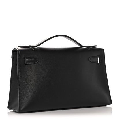 Hermes Swift Kelly Pochette Clutch Black 3 of 29