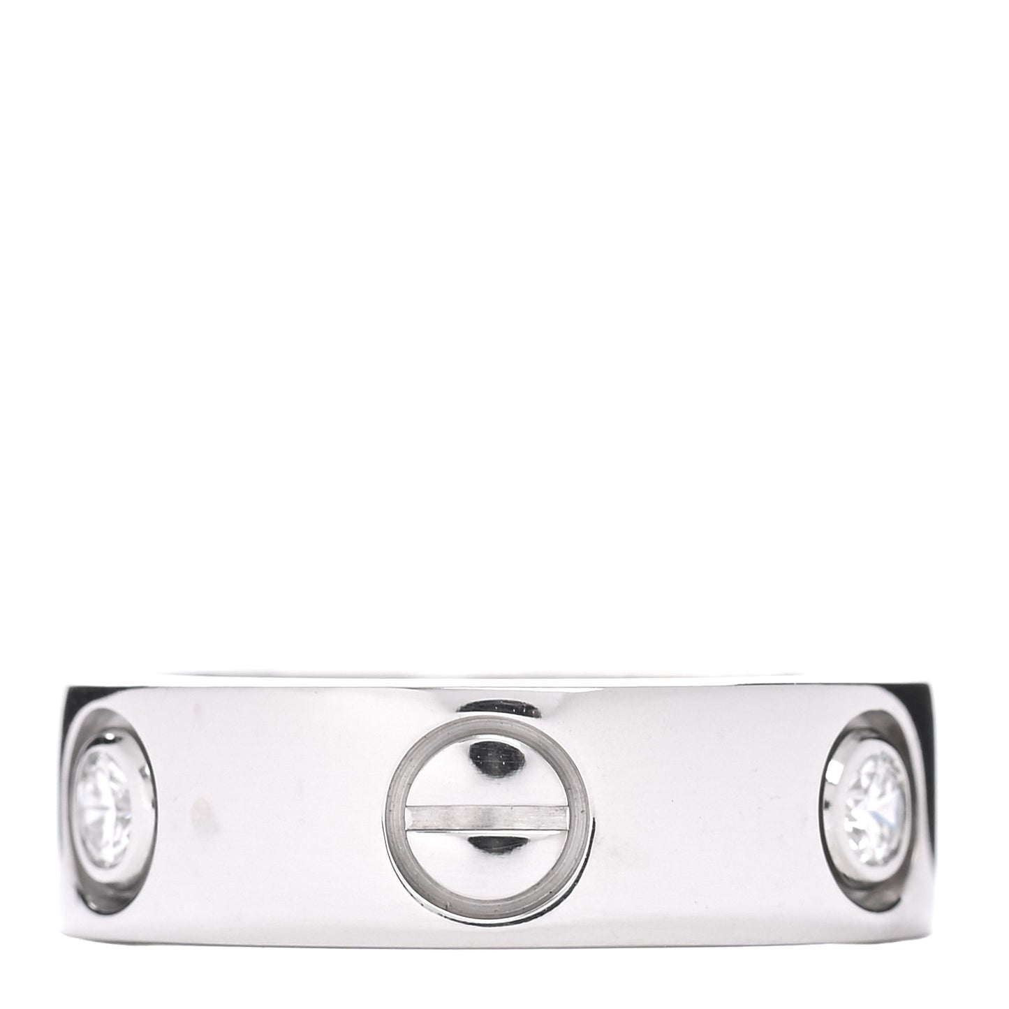 18K White Gold 3 Diamond 5.5mm LOVE Ring 46 3.75