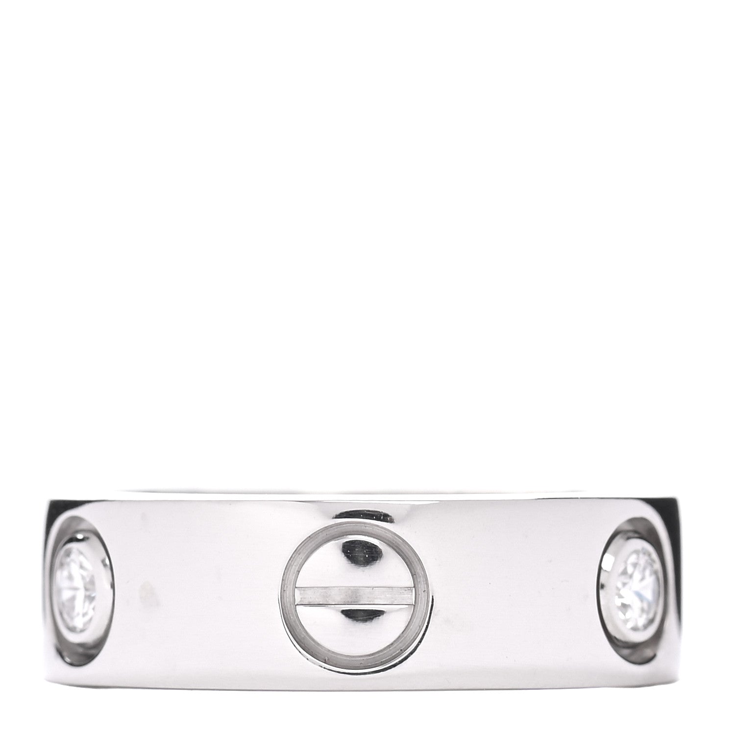 Cartier 18K White Gold 3 Diamond 5.5mm LOVE Ring 46 3.75 3 of 4