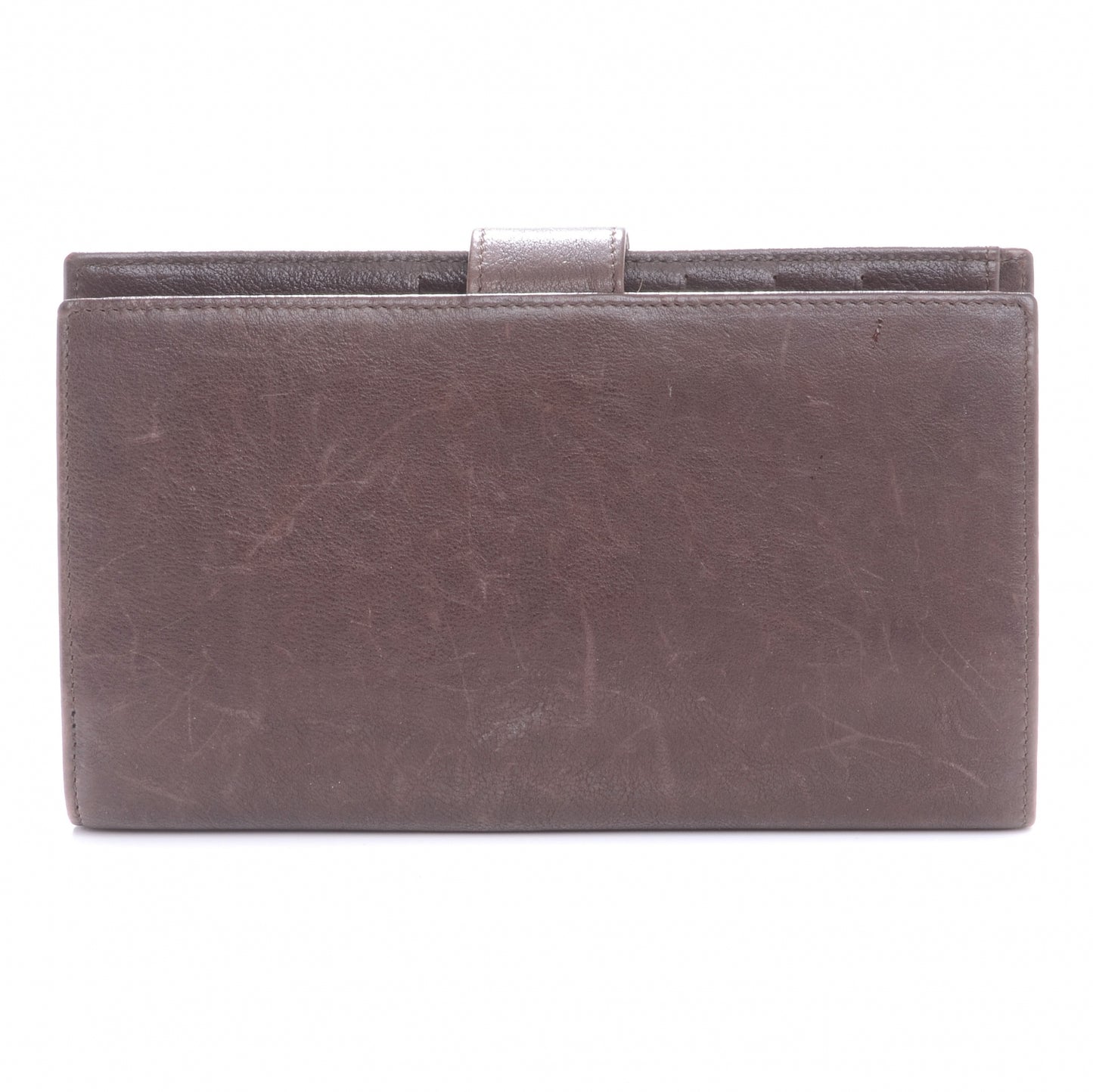 Calfskin Leather CC Wallet Brown