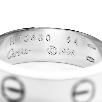 Cartier 18K White Gold 5.5mm LOVE Ring 54 6.75 4 of 4