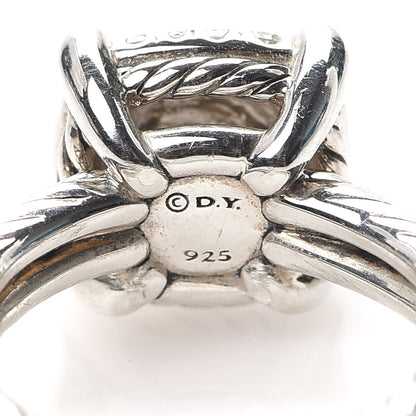 David Yurman Sterling Silver Diamond 11mm Chatelaine Pave Ring 49 4.75 5 of 5