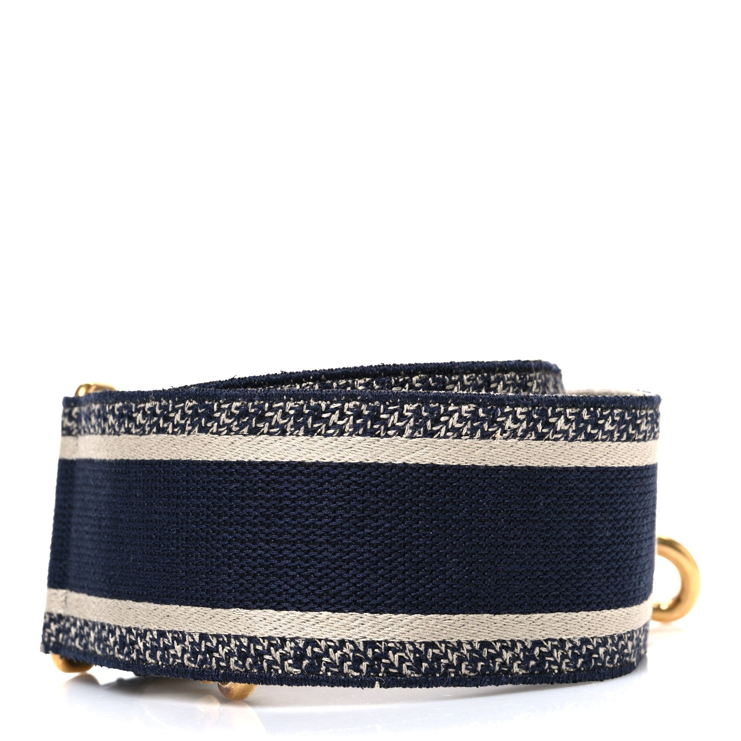 Christian Dior Canvas Embroidered Shoulder Strap Blue 2 of 4
