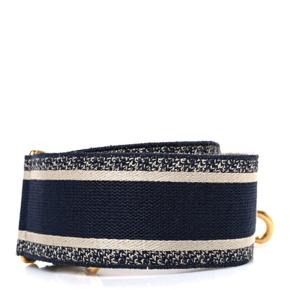 Christian Dior Canvas Embroidered Shoulder Strap Blue 2 of 4