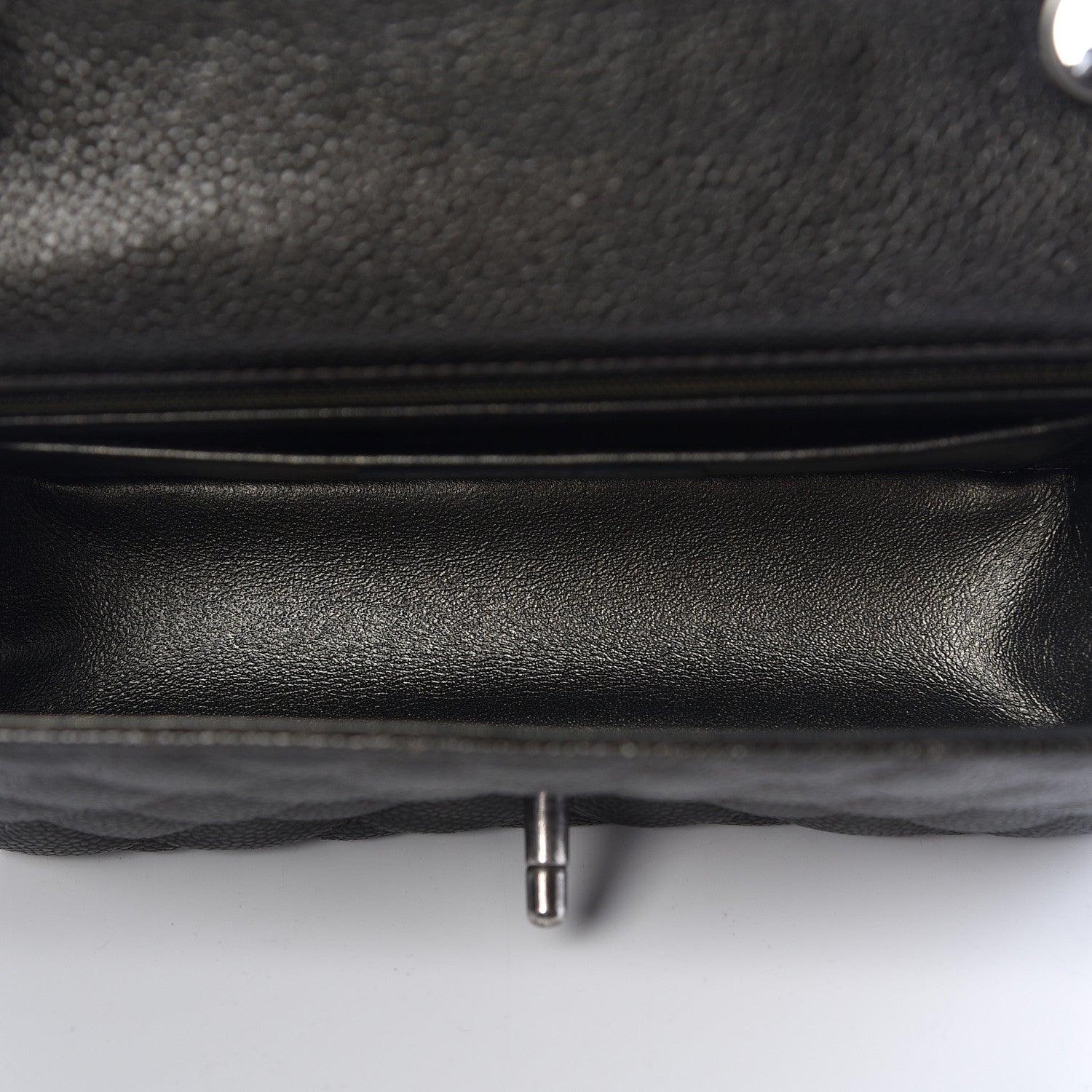 Chanel Caviar Quilted Mini Rectangular Flap Charcoal 10 of 11