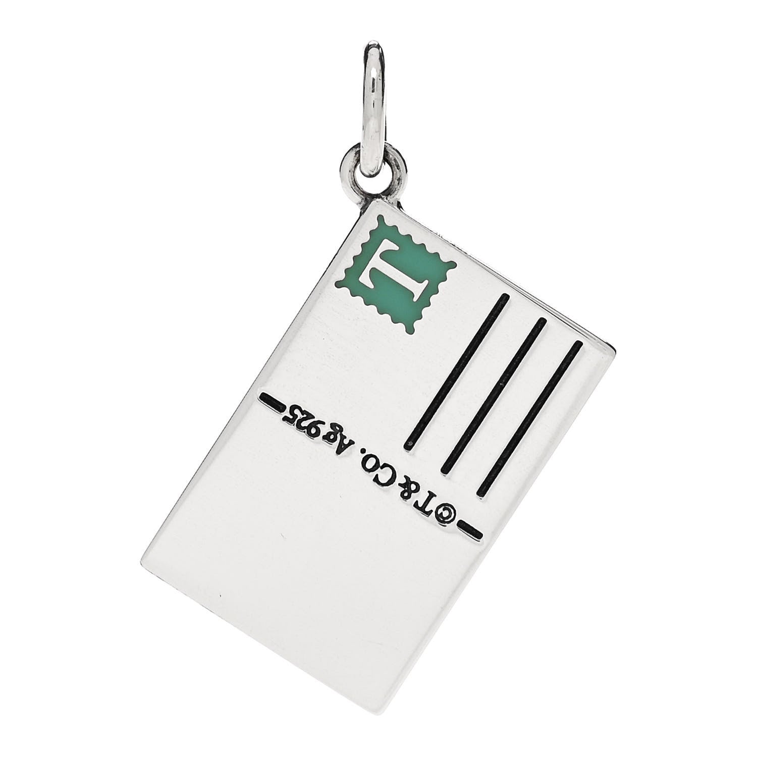 Tiffany Sterling Silver Enamel London Postcard Charm Blue 3 of 5