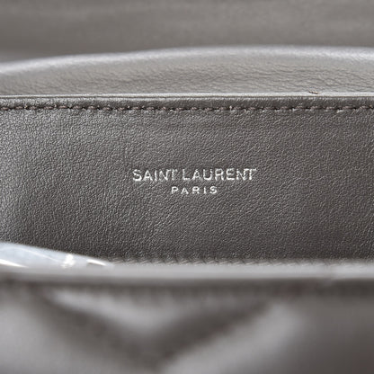 Saint Laurent Calfskin Y Quilted Monogram Small Loulou Chain Satchel Earth 6 of 7