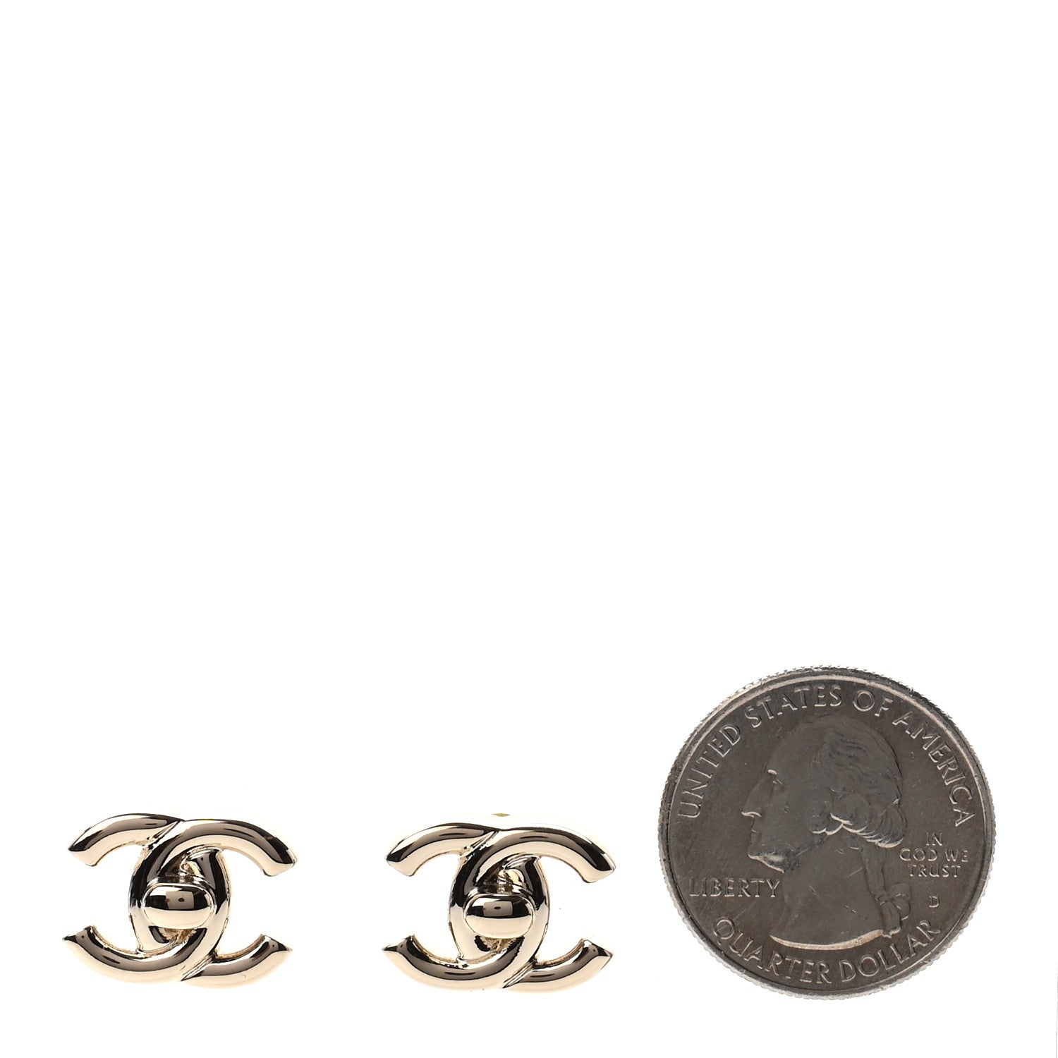 Chanel Metal CC Turnlock Earrings Gold 2 of 4