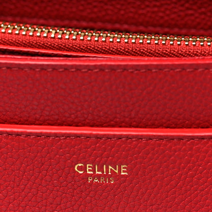 Celine Grained Calfskin Small 16 Top Handle Bag Red 6 of 9