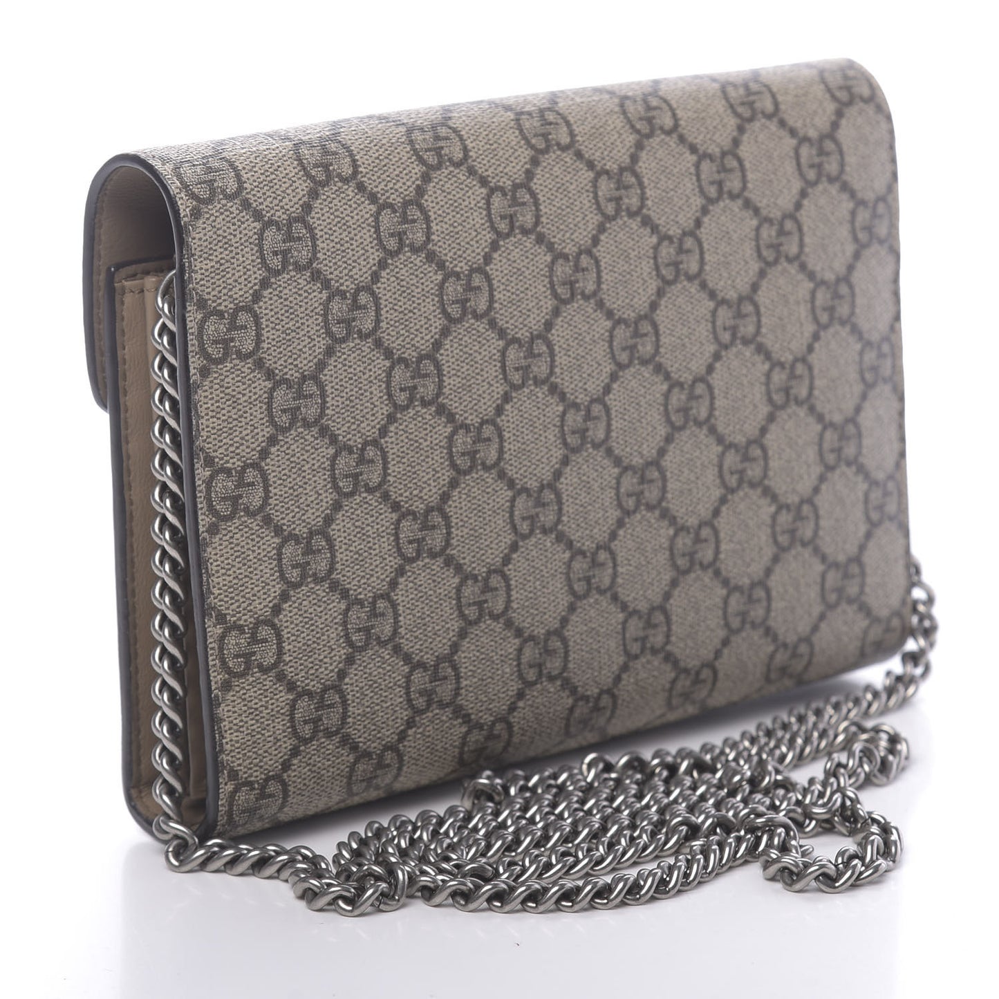 GG Supreme Monogram Mini Dionysus Chain Wallet Beige Taupe