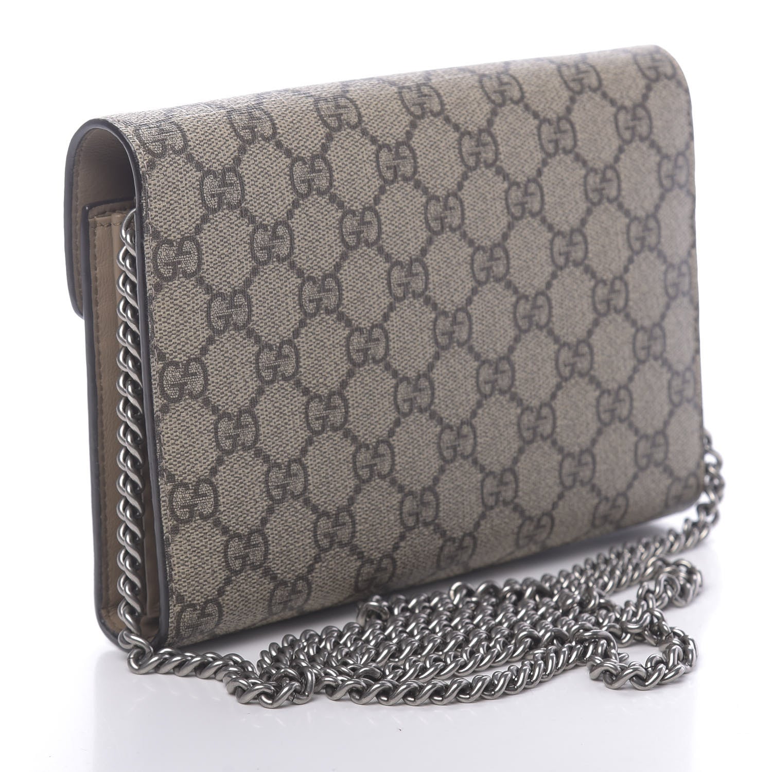 Gucci GG Supreme Monogram Mini Dionysus Chain Wallet Beige Taupe 3 of 10