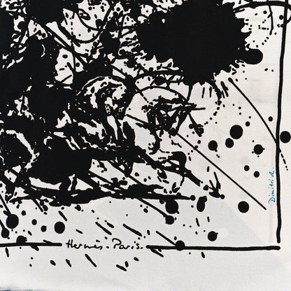 Hermes Silk Cheval Surprise Remix Scarf 90 Turquoise White Black 2 of 3