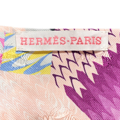 Hermes Silk All Over Marble Silk Twilly Rose Multicolor Ocre 3 of 5