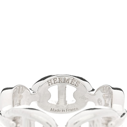 Hermes Sterling Silver PM Chaine d'Ancre Enchainee Band Ring 52 6 4 of 5