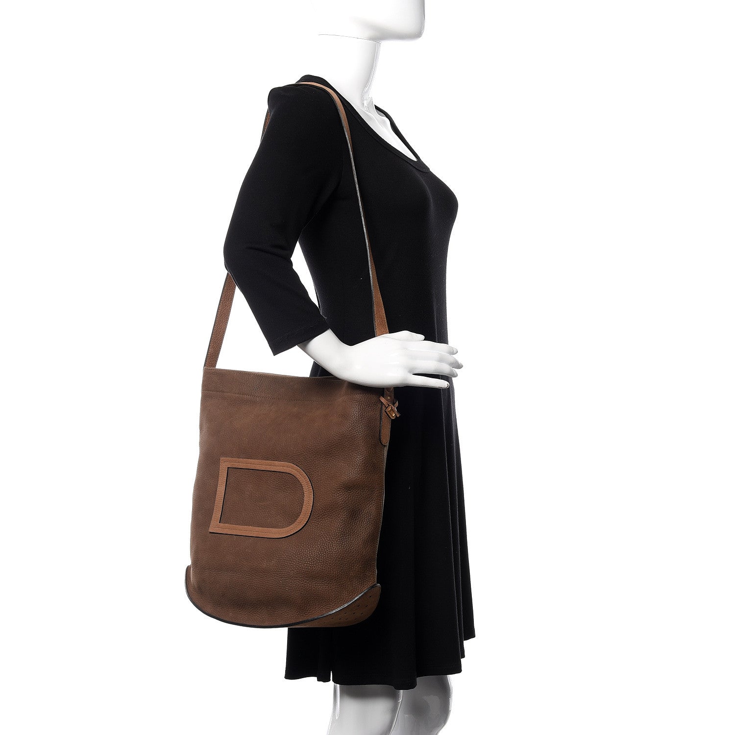 Delvaux Nubuck Le Pin Shoulder Bag Brown 2 of 9
