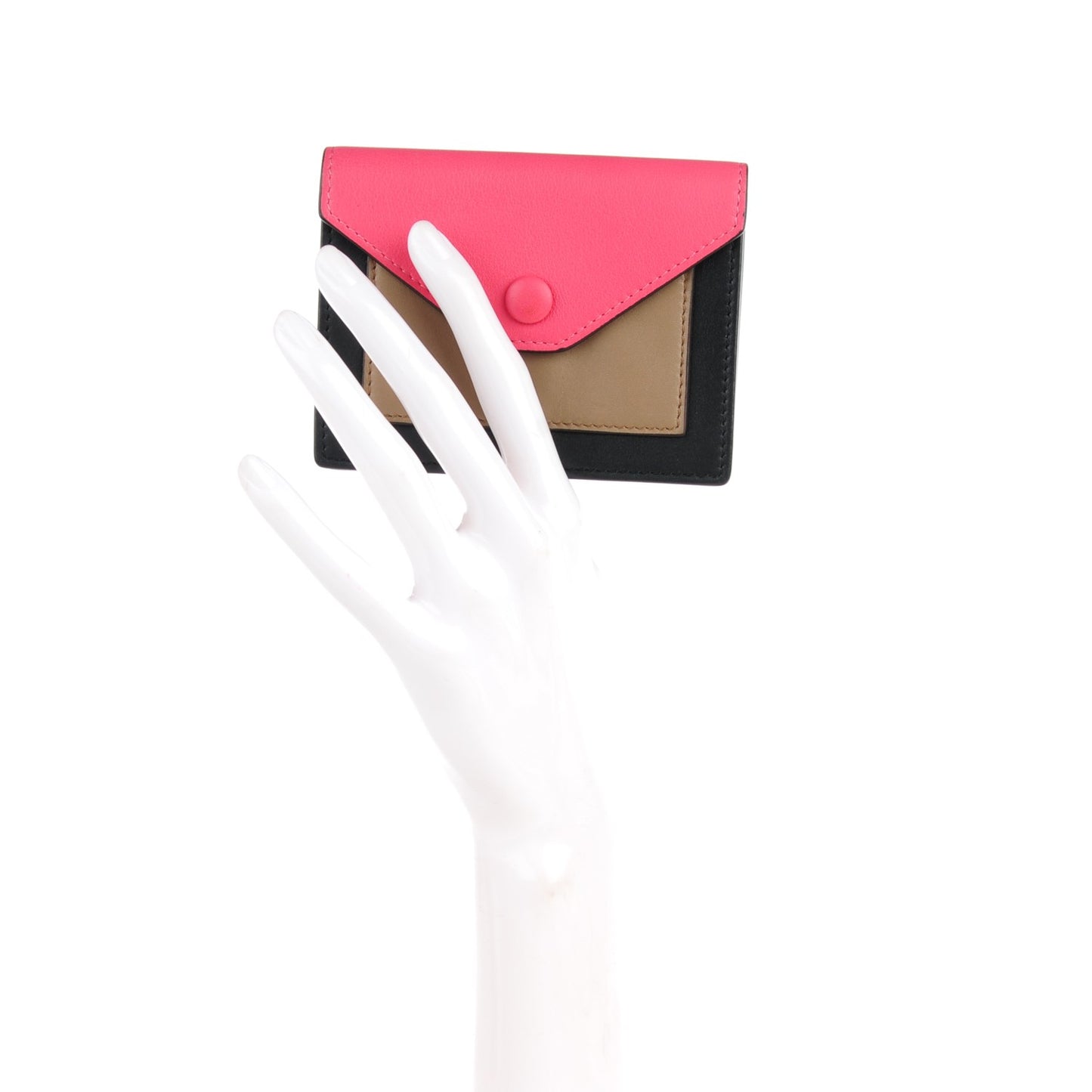 Smooth Calfskin Pocket Card Holder Pink