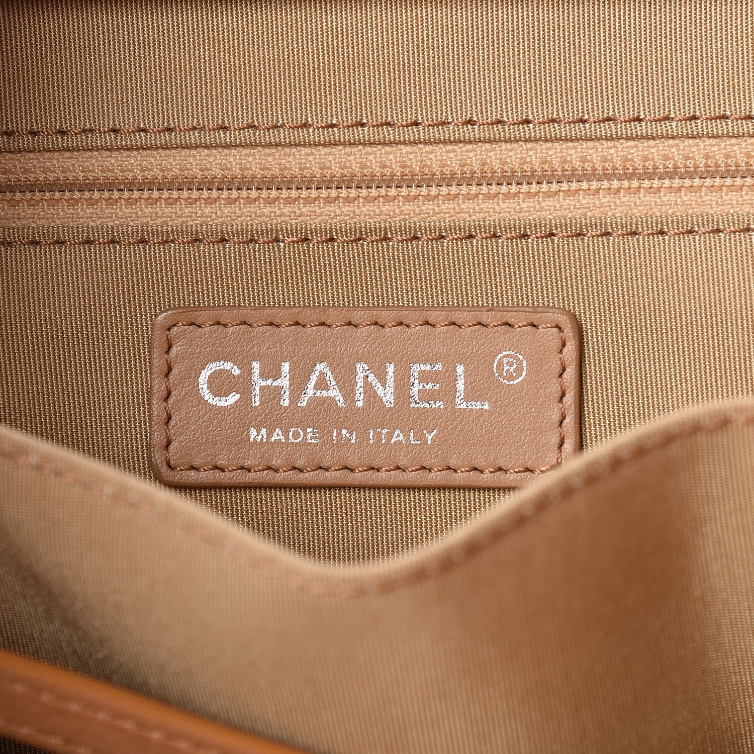Chanel Calfskin Quilted Small Easy Shopping Tote Dark Beige 6 of 11