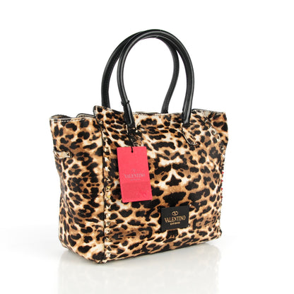 Valentino Garavani Calf Hair Leopard Print Rockstud Double Handle Tote Leopard 3 of 7