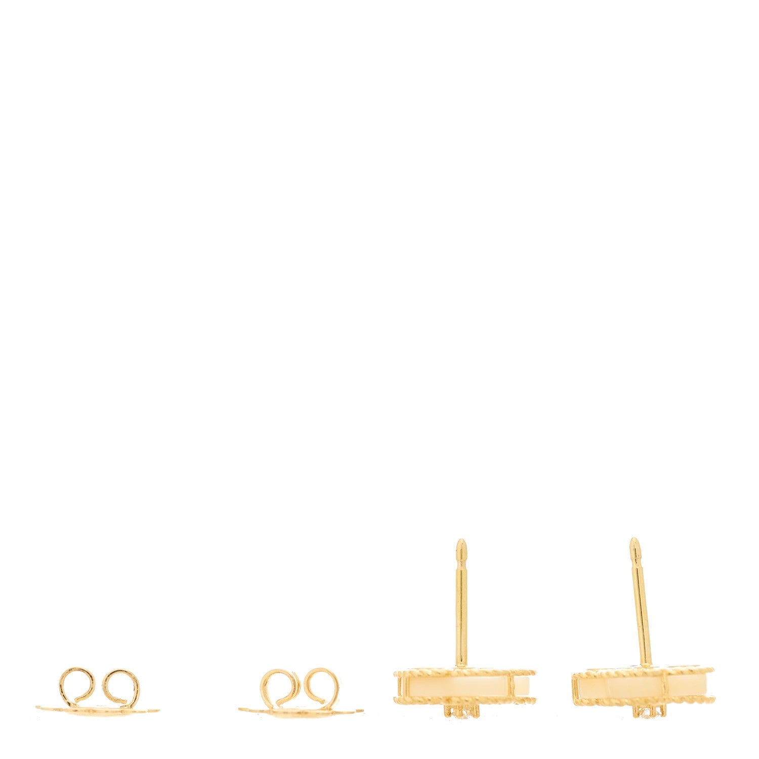 Roberto Coin 18K Yellow Gold Diamond Mother of Pearl Daisy Earrings 3 of 4