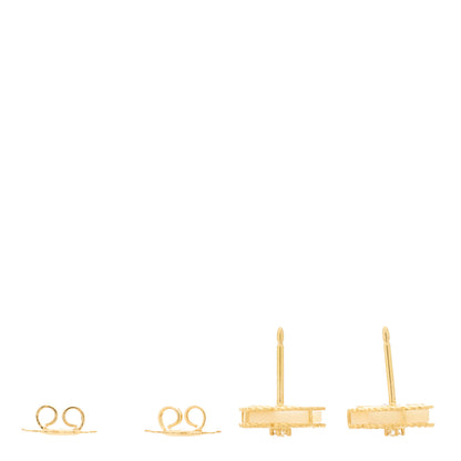 Roberto Coin 18K Yellow Gold Diamond Mother of Pearl Daisy Earrings 3 of 4